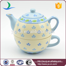 YStp0004-0 El 100% mano pintó el sistema de té de cerámica para uno en estilo europeo